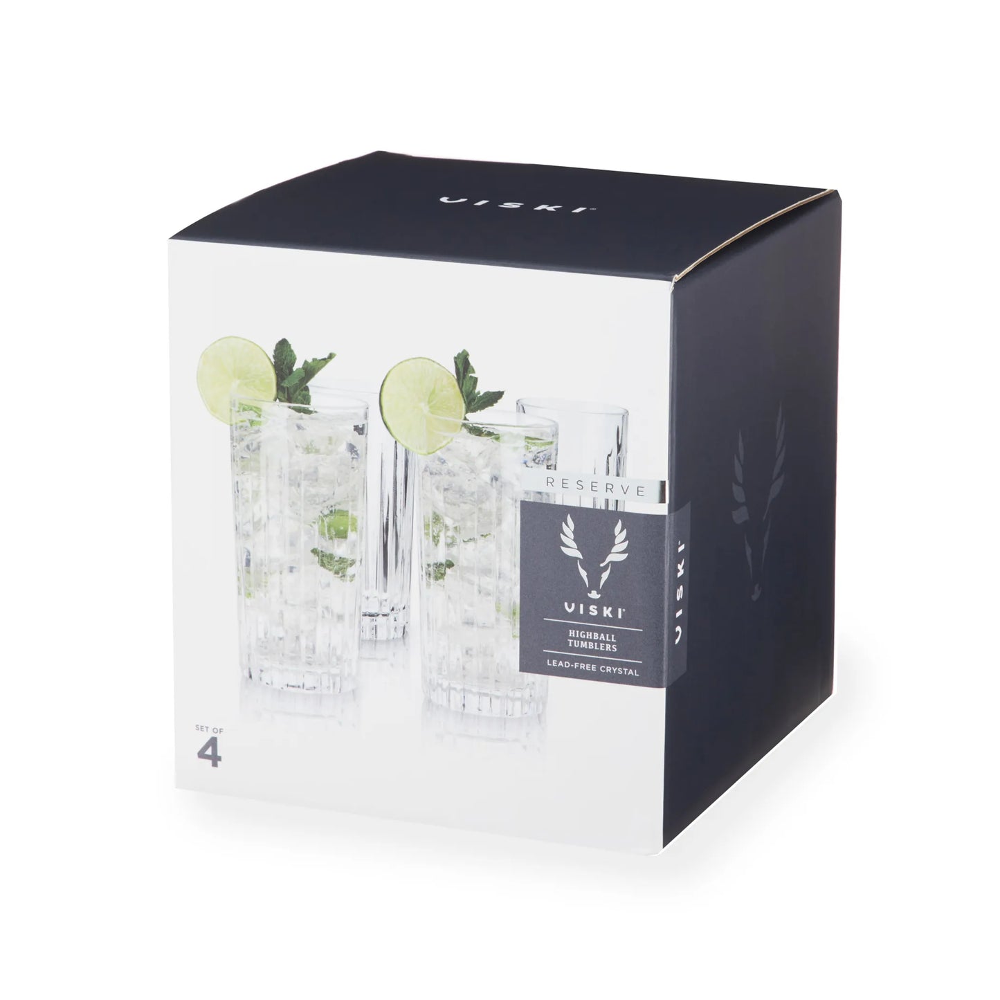 Viski Reserve Crystal Highball Tumblers