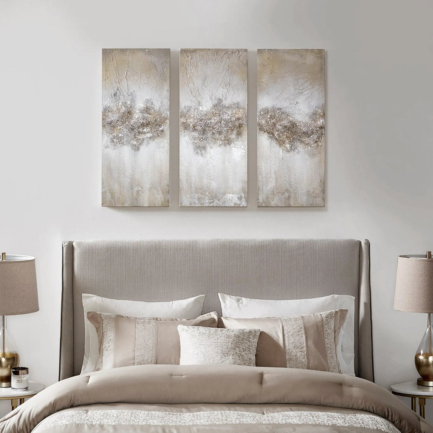 Heavily Embellished 3-Piece Canvas Wall Art Set