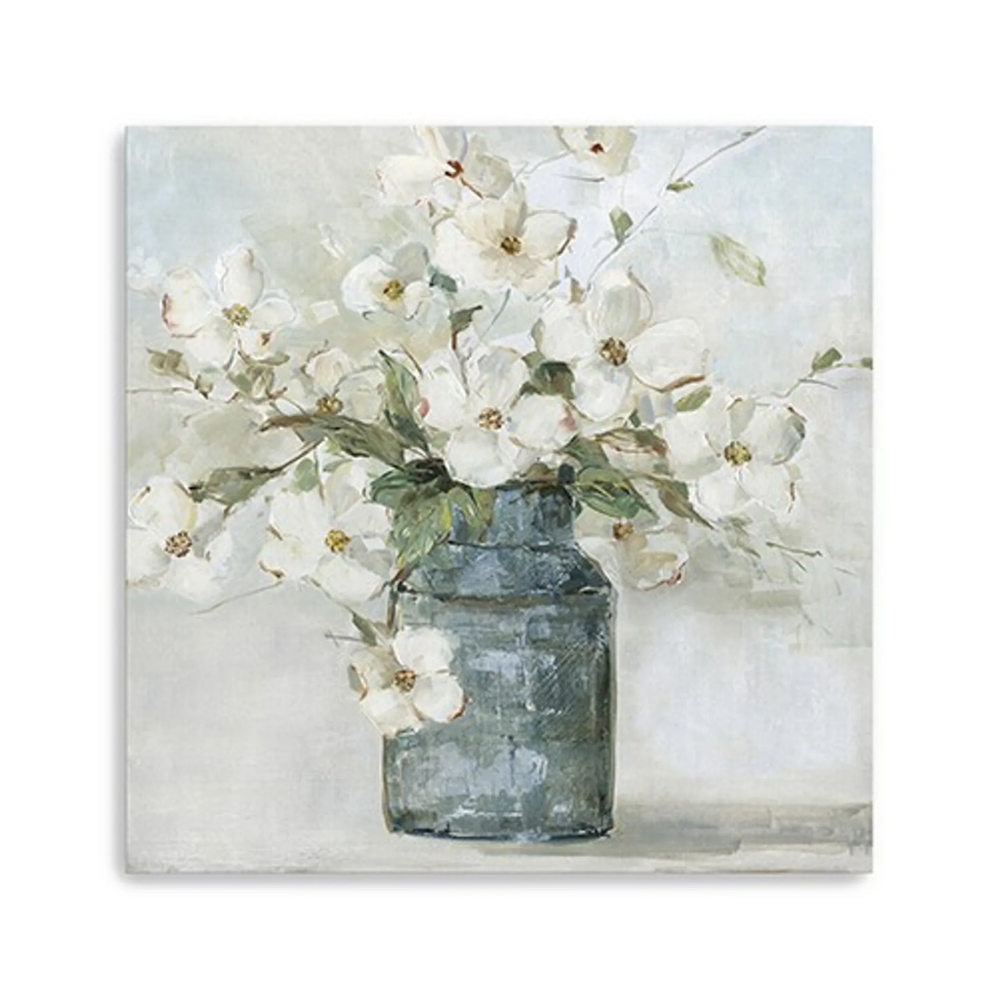 40in x 40in Watercolor Soft Pastel Dogwood Canvas