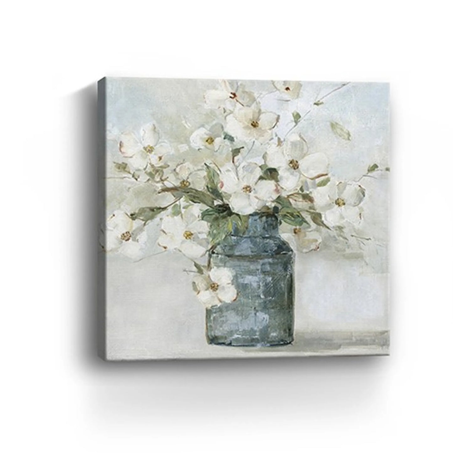 40in x 40in Watercolor Soft Pastel Dogwood Canvas