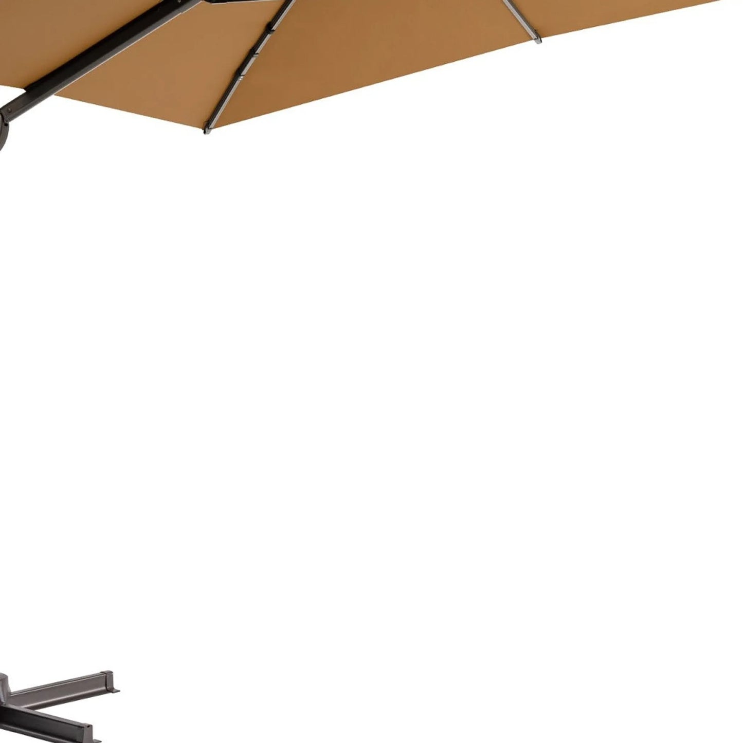 11' Tan Cantilever Patio Umbrella with Stand