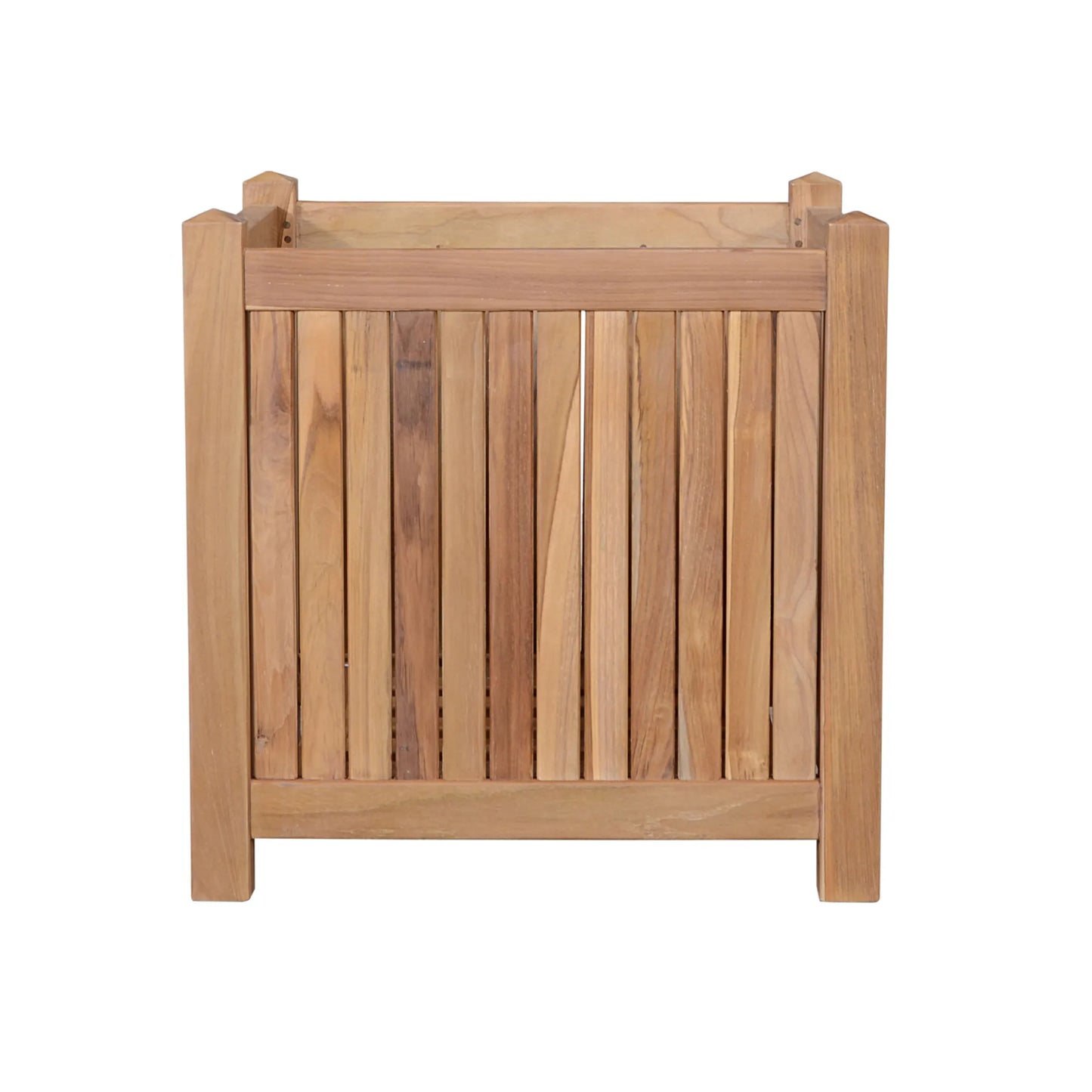 22in Natural Solid Wood Outdoor Square Planter Box