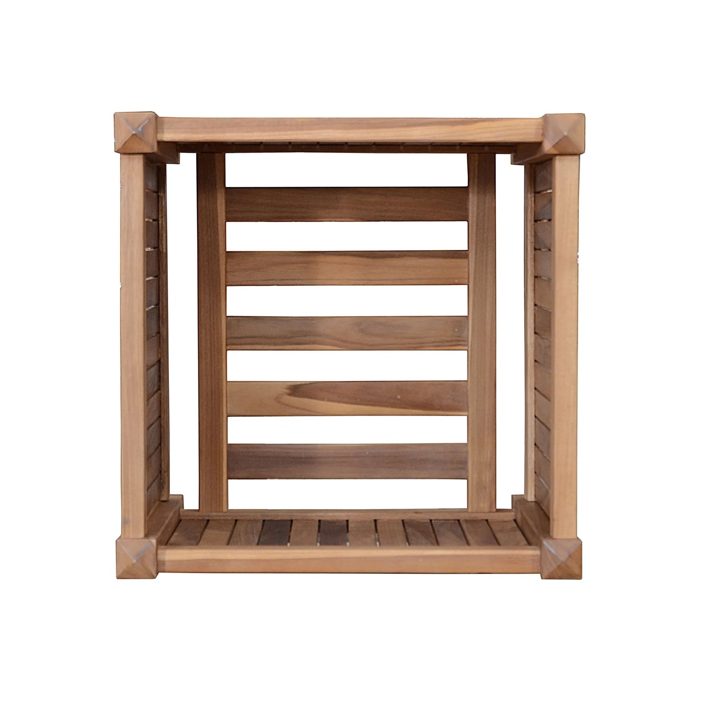 22in Natural Solid Wood Outdoor Square Planter Box