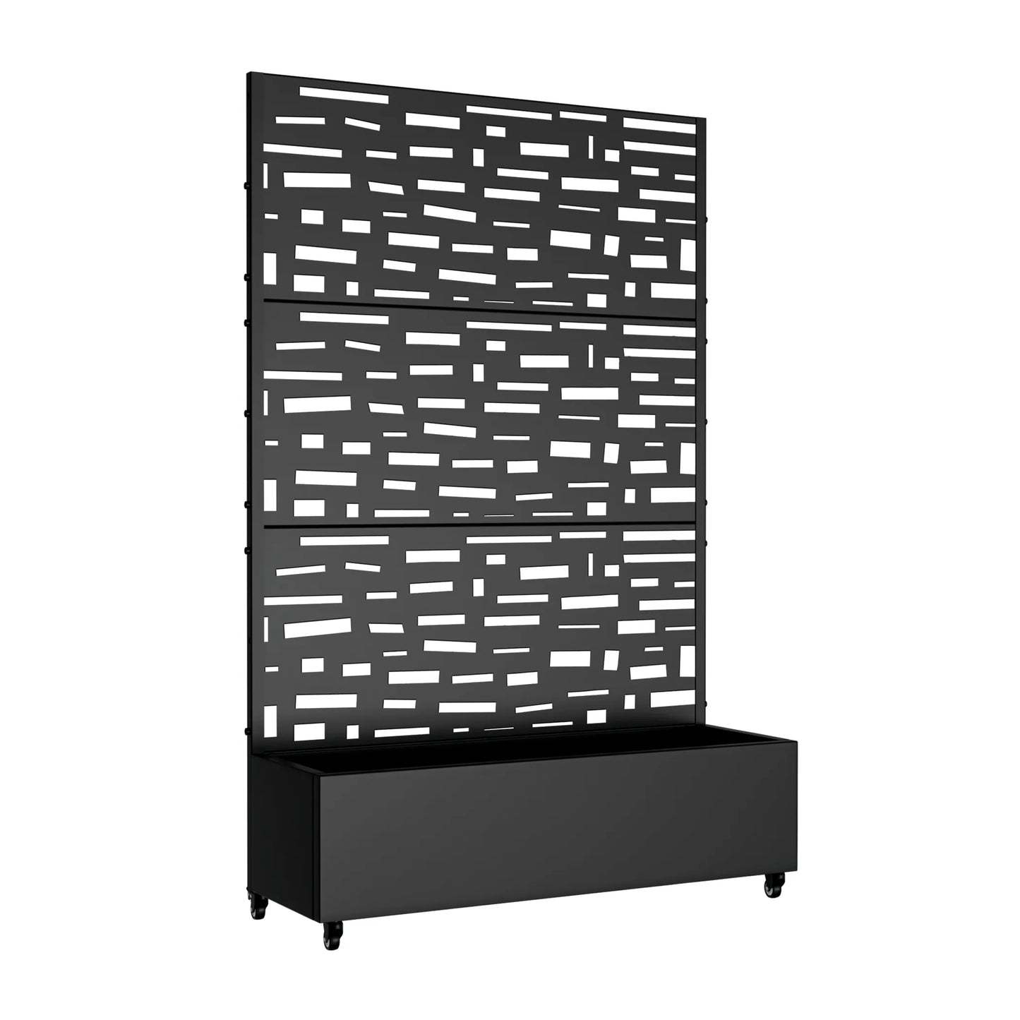 47in Black Metal Rectangular Outdoor Planter Box