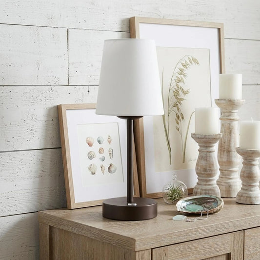 Antiqued Bronze USB Accent Table Lamp