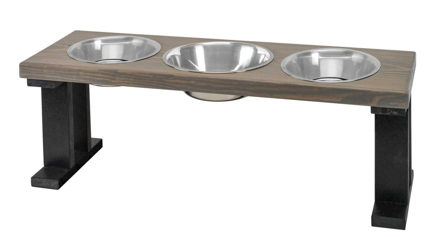 Farmhouse 3-Bowl Elevated Dog Feeder