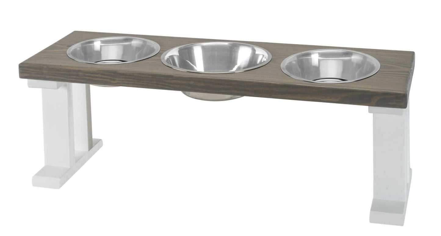 Farmhouse 3-Bowl Elevated Dog Feeder