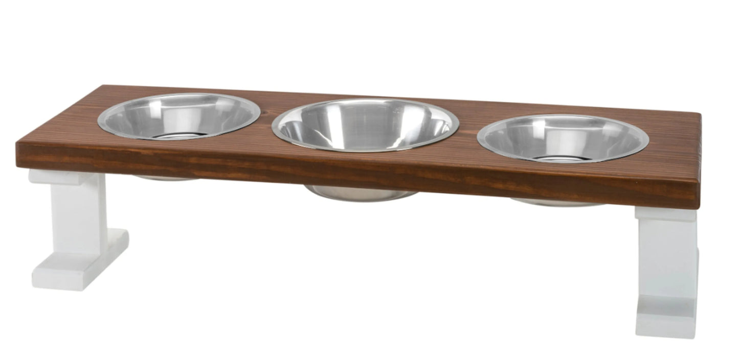 Farmhouse 3-Bowl Elevated Dog Feeder