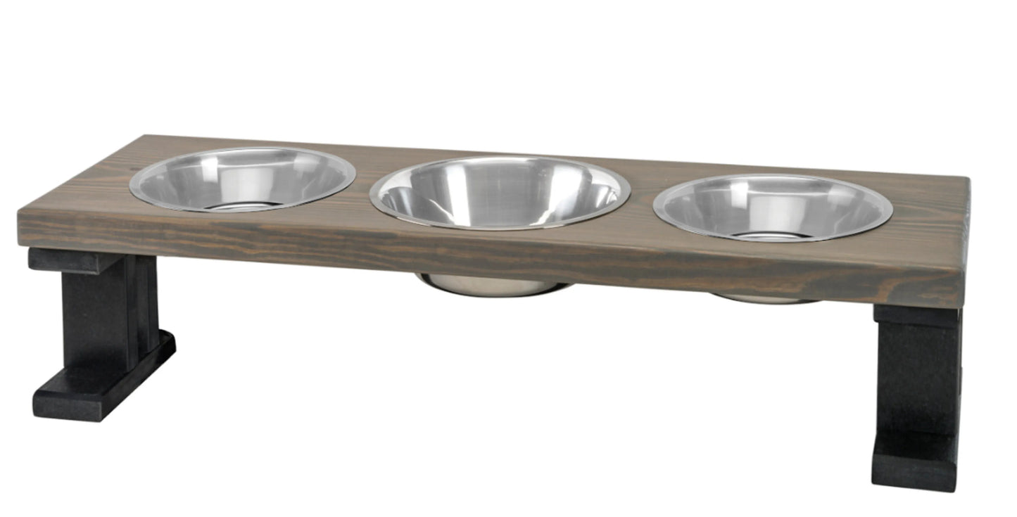 Farmhouse 3-Bowl Elevated Dog Feeder