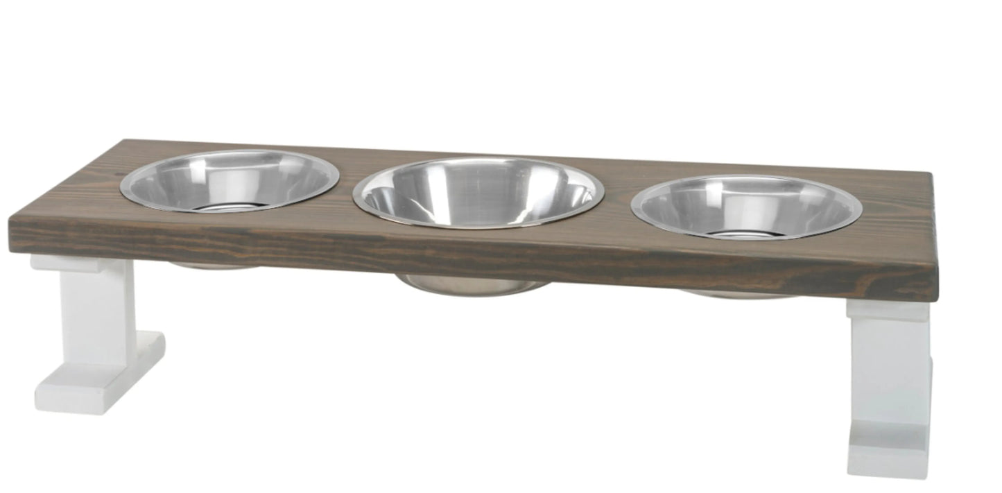 Farmhouse 3-Bowl Elevated Dog Feeder