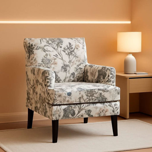 Orange Wingback Armchair Contemporary Living Room Style