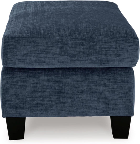 Blue Rectangular Ottoman Upholstered Modern Living Room