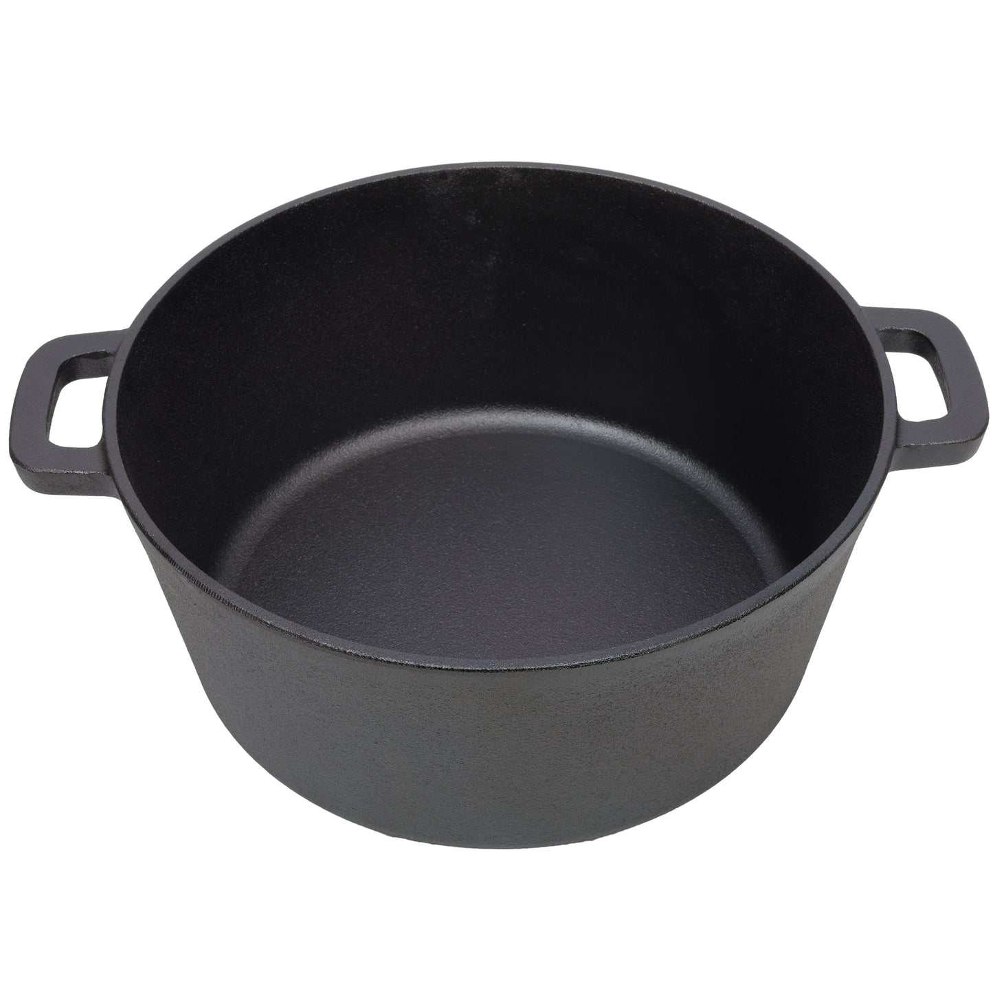 3 in 1 Pre-Seasoned Cast Iron Dutch Oven, Outdoor Camping Deep Pot, 5 Quart. Cover As A Skillet with Ribbed Bottom Design. With 1PC Iron Pot Rack, 1PC Lid Lifter.