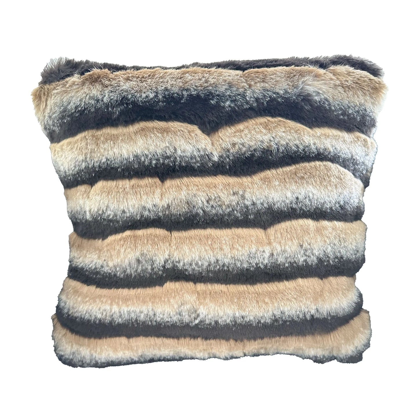 Plutus Wild Wolf Faux Fur Luxury Throw Pillow