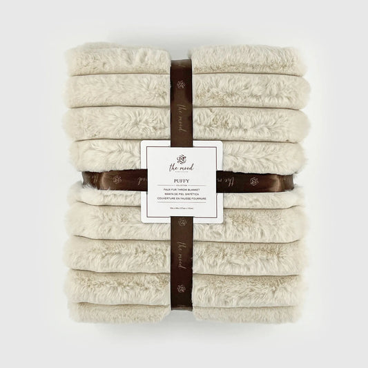 Puffy Faux Fur Throw Blanket
