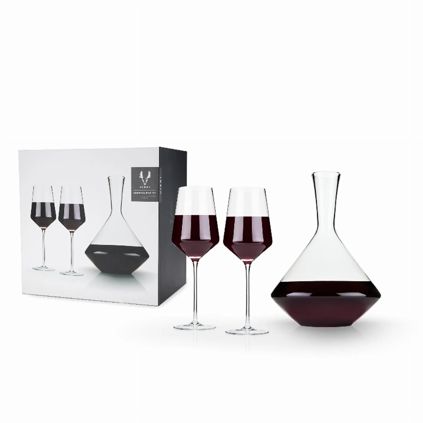 Viski Angled Crystal Bordeaux Wine Glasses
